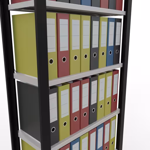 Figure n° 11 de l'article étagère de base, étagère de bureau, système enfichable MULTIplus85, 2300 x 750 x 300 mm, 7 étagères, sans baguette de butée, noir/gris clair du groupe de produits étagères de bureau de la marque Schulte Lagertechnik