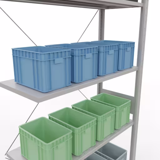 Figure n° 8 de l'article étagère complémentaire, système d'étagères enfichables MULTIplus85, 3000 x 1000 x 400 mm, 7 étagères, gris clair RAL 7035 du groupe de produits système enfichable de la marque Schulte Lagertechnik.
