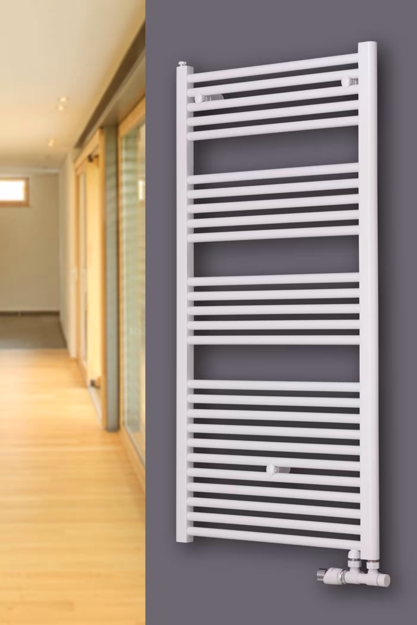 Radiatore da bagno Hektor MAV 1209 mm x 600 mm 676 Watt attacco centrale offset bianco RAL 9003 di Ximax Radiatore da bagno Ximax Hektor MAV attacco centrale offset bianco RAL 9003, radiatore da bagno, articolo n. 10931