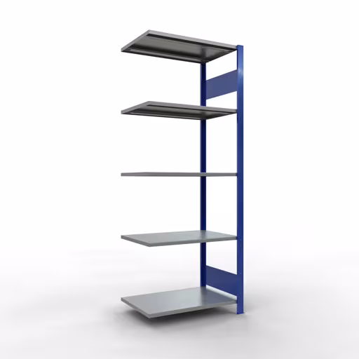 Immagine del prodotto n. 13 dell'articolo scaffale aggiuntivo, sistema a innesto MULTIplus150, 2000 x 750 x 500 mm (AxLxP), 5 ripiani, RAL 5010 blu genziana/zincato/zincato dalla gamma di prodotti del sistema a innesto di Schulte Lagertechnik