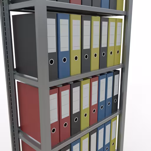 Figure n° 10 de l'article Étagère de base, étagère de bureau système enfichable MULTIplus85, 2300 x 750 x 300 mm (HxLxP), 7 étagères, galvanisées, de la gamme d'étagères de bureau de Schulte Lagertechnik