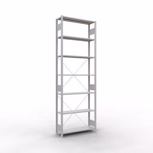 Étagère de base, étagère, système enfichable MULTIplus85, 3000 x 1000 x 300 mm, 7 étagères, traverse, gris clair RAL 7035 de la marque Schulte Lagertechnik de la gamme de produits du système enfichable