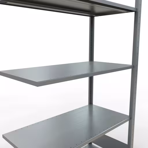 Anbauregal, Fachbodenregal Stecksystem MULTIplus150, 2000 x 1000 x 500 mm (HxBxT), 5 Fachböden, Längenriegel, verzinkt mit der Artikelnr. 12755-LR Anbauregal, Fachbodenregal Stecksystem MULTIplus150, 2000 x 1000 x 500 mm (HxBxT), 5 Fachböden, Längenriegel, verzinkt von Schulte Lagertechnik aus der Kategorie Stecksystem
