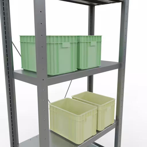 Étagère de base, étagère, système enfichable MULTIplus250, 2000 x 750 x 300 mm, 5 étagères, traverse, galvanisée avec réf. 12930-75 Étagère de base, étagère, système enfichable MULTIplus250, 2000 x 750 x 300 mm, 5 étagères, galvanisée de Schulte Lagertechnik de la catégorie des systèmes enfichables