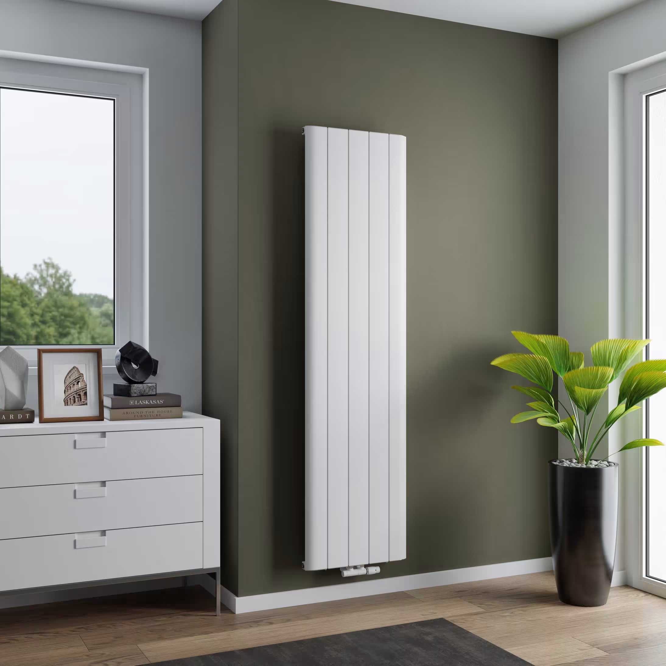 Radiatore in alluminio Ximax Trigo attacco centrale struttura bianca, radiatore in alluminio, art. 11647