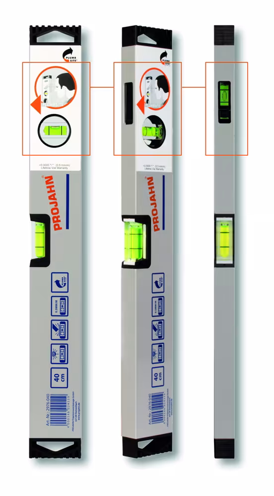 Niveau à bulle Plus 60 cm avec aimant de la catégorie mètres à ruban, règles, niveaux à bulle et comparateurs avec le GTIN 4000146024218 Niveau à bulle avec niveau à miroir vertical et aimants 30 cm de la marque PROJAHN de la catégorie mètres à ruban, règles, niveaux à bulle et comparateurs