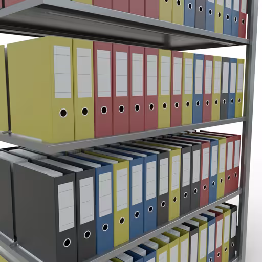 Figure n° 14 de l'article, étagère de bureau, système enfichable MULTIplus150, 1800 x 1300 x 600 mm, 5 étagères, galvanisées, avec butée centrale du groupe de produits étagères de bureau de Schulte Lagertechnik