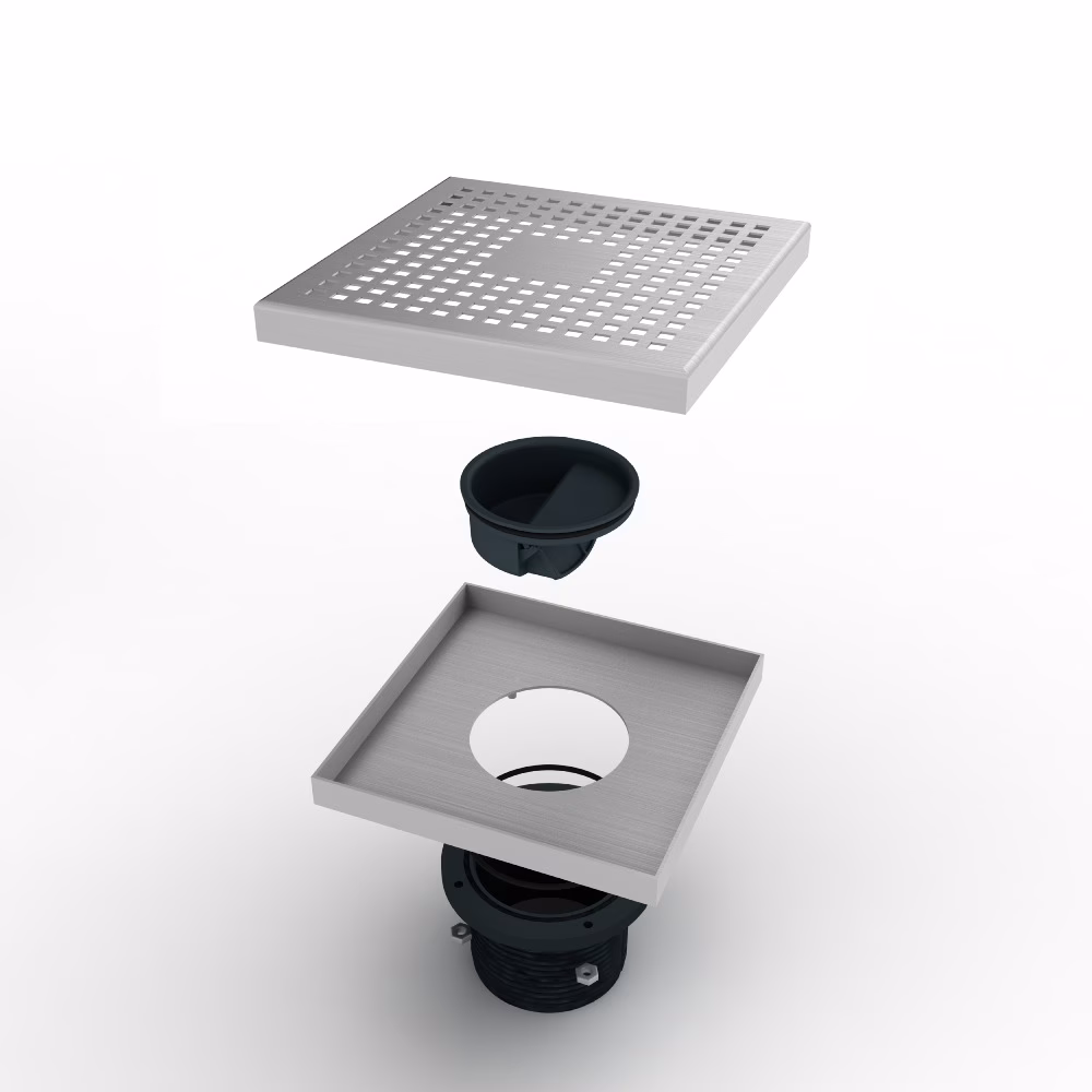 MERT Bodenablauf Design "KARE" 20x20cm oder 30x30cm, aus hochwertigem Edelstahl aus der Kategorie Bodenabläufe mit der Teilenummer DU-20-KARE100