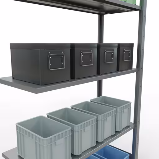 Figure n° 10 de l'article étagère complémentaire, étagère à étagères, système enfichable MULTIplus85, 2000 x 1000 x 400 mm, 5 étagères, galvanisé du groupe de produits système enfichable de la marque Schulte Lagertechnik