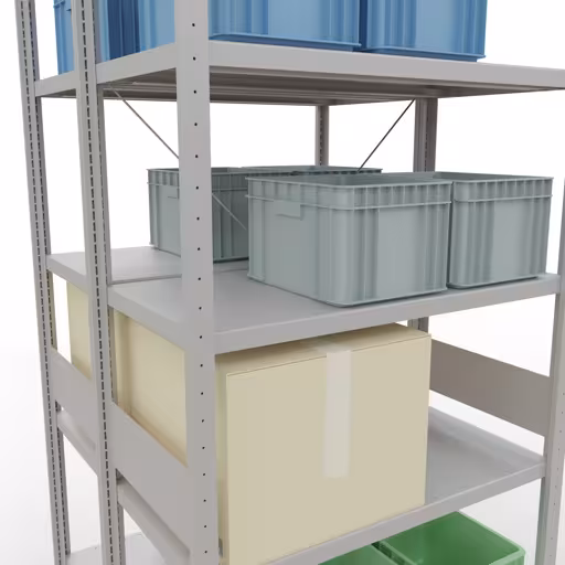 Étagère de base, étagère double, système d'étagères MULTIplus250, 3000 x 1000 x (2x500) mm, 2x7 étagères, gris clair RAL 7035 de Schulte Lagertechnik de la catégorie étagères