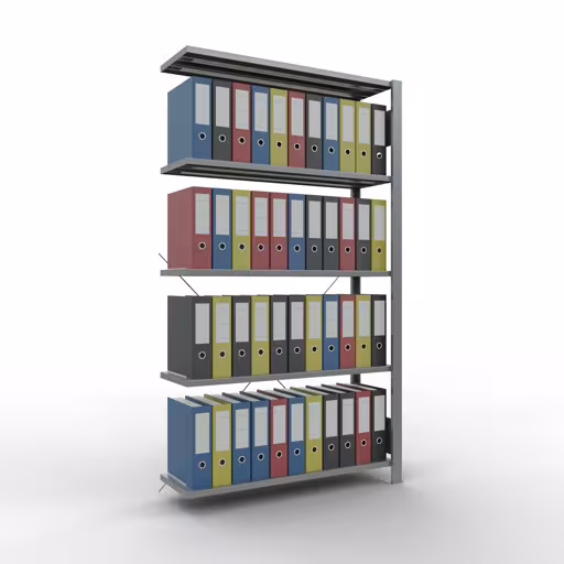 Figure n° 13 de l'article, étagères de bureau, système enfichable MULTIplus85, 1800 x 1000 x 300 mm, 5 étagères, galvanisées, sans barre d'arrêt du groupe de produits étagères de bureau de Schulte Lagertechnik