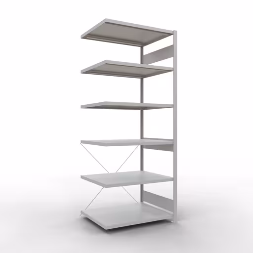 Figure n° 15 de l'article étagère complémentaire, étagère à étagères, système enfichable MULTIplus330, 2500 x 1000 x 800 mm, 6 étagères, RAL 7035 gris clair du groupe de produits système enfichable de la marque Schulte Lagertechnik.