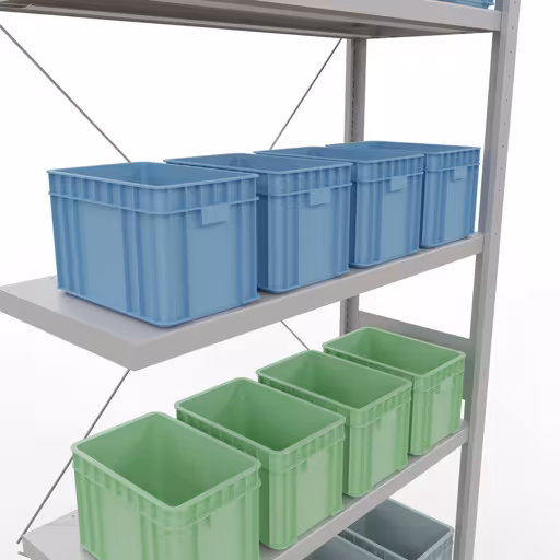 Image supplémentaire de l'article Rayonnage supplémentaire, étagère, système enfichable MULTIplus250, 3000 x 1000 x 400 mm, 7 tablettes, traverse, RAL 7035 gris clair Image supplémentaire de l'article, système d'étagères MULTIplus250, 3000 x 1000 x 400 mm, 7 étagères, RAL 7035 gris clair