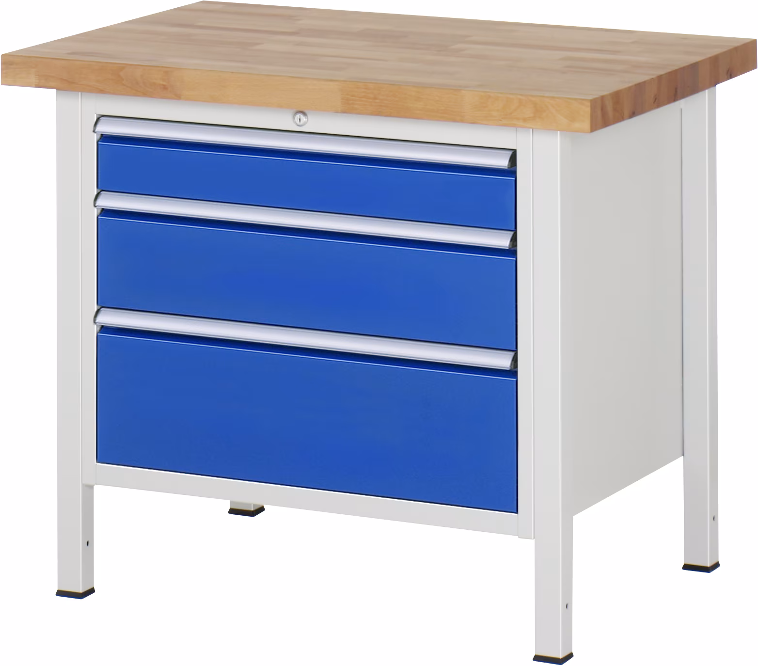 Werkbank höhenverstellbar 8259A2, B1000xT700xH840-1040mm, 3xSchublade-Teilauszug von Rau Werkbank höhenverstellbar 8259A aus der Kategorie Werkbänke mit der Artikelnr. 03-8259A2-107B4H.11