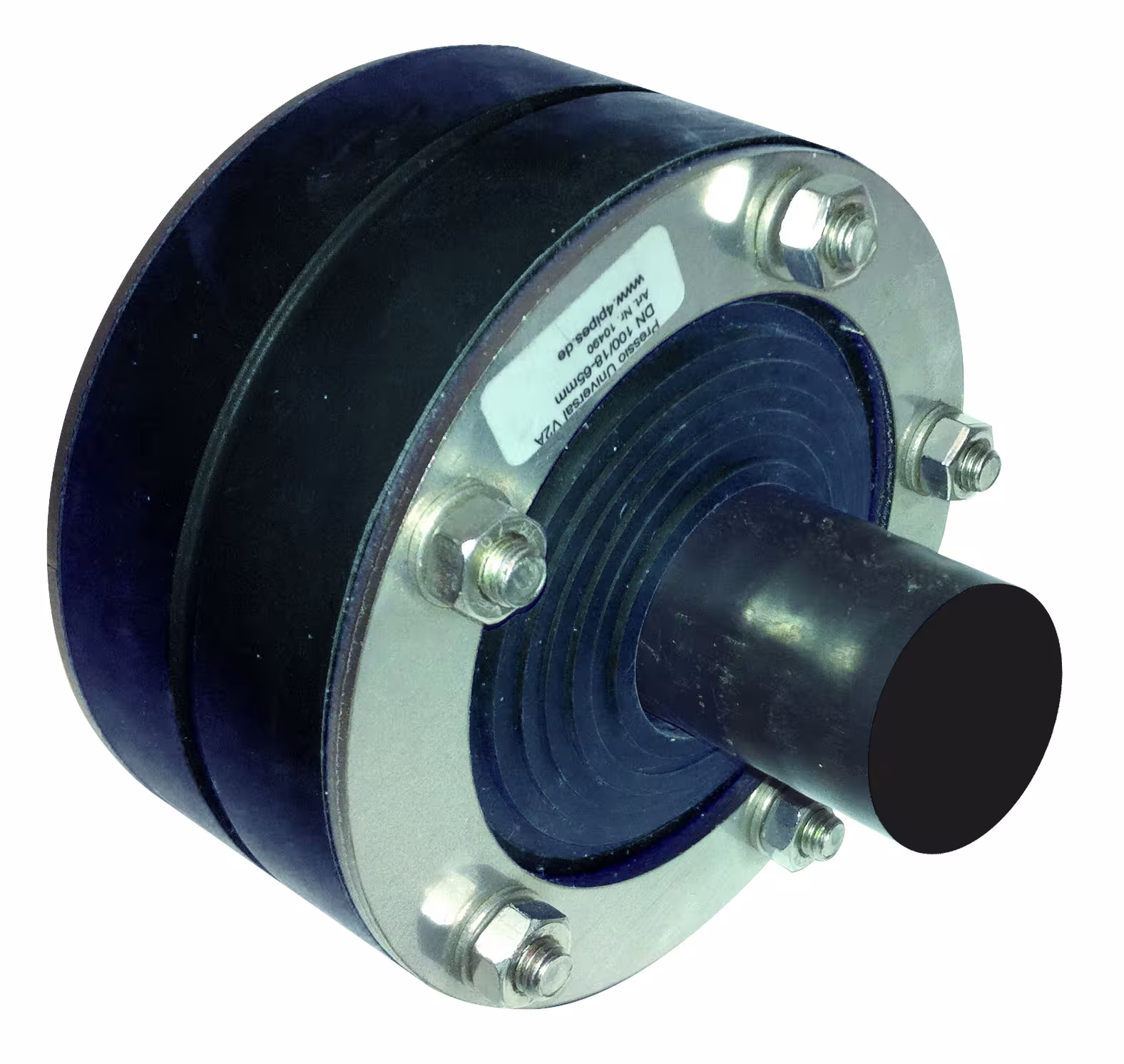 Guarnizione anulare universale Pressio, gomma EPDM 1x40mm, piastre di pressione V2A, viti V2A, dadi V4A, guarnizione anulare, articolo n. 10490