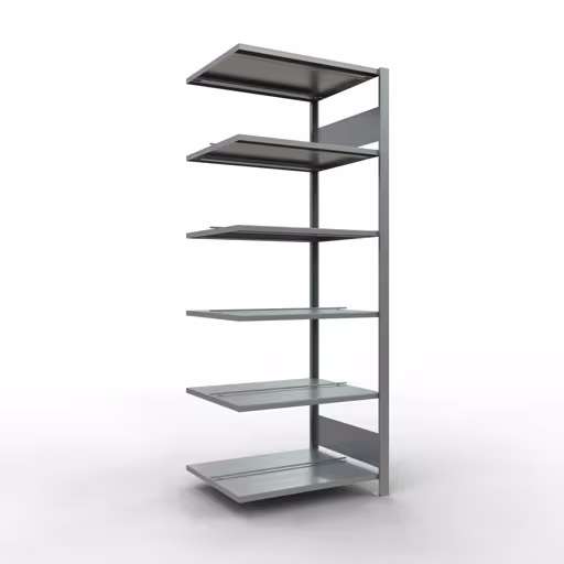 Figure n° 12 de l'article étagère complémentaire, étagère de bureau, système enfichable MULTIplus150, 2000 x 750 x 600 mm, 6 étagères, galvanisées, avec butée centrale de la gamme d'étagères de bureau de Schulte Lagertechnik