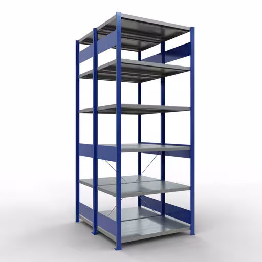 Figura n. 16 dell'articolo scaffale base, scaffale doppio, sistema a innesto per scaffali MULTIplus250, 2500 x 1000 x (2x600) mm (AxLxP), 2x6 ripiani, traversa, RAL 5010 blu genziana dal gruppo di prodotti scaffali della marca Schulte Lagertechnik