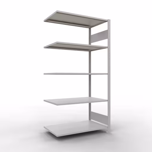 Figure n° 13 de l'article étagère complémentaire, étagère à étagères, système enfichable MULTIplus85, 2000 x 1000 x 600 mm, 5 étagères, gris clair RAL 7035 du groupe de produits système enfichable de la marque Schulte Lagertechnik