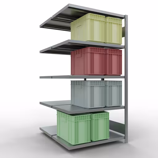 Immagine del prodotto n. 13 dell'articolo scaffale aggiuntivo, scaffale doppio, scaffale, sistema a innesto MULTIplus250, 2000 x 1000 x (2x600) mm, 2x5 ripiani, zincato dalla gamma di prodotti scaffale scaffali della marca Schulte Lagertechnik