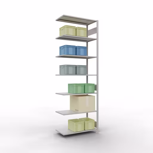 Immagine del prodotto n. 15 dell'articolo scaffale aggiuntivo, scaffale, sistema a innesto MULTIplus150, 3000 x 1000 x 500 mm, 7 ripiani, RAL 7035 grigio chiaro dalla gamma di prodotti del sistema a innesto della marca Schulte Lagertechnik