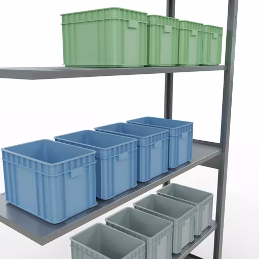 Rayonnage supplémentaire, rayonnage à étagères, système enfichable MULTIplus150, 2500 x 1300 x 400 mm, 6 étagères, barres longitudinales, galvanisé avec réf. 12746-130-LR , système d'étagères enfichables MULTIplus150, 2500 x 1300 x 400 mm, 6 étagères, galvanisé de Schulte Lagertechnik de la catégorie des systèmes enfichables