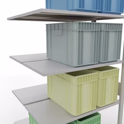 Rayonnage supplémentaire, rayonnage double, système d'étagères MULTIplus150, 3000 x 1000 x (2x500) mm (HxLxP), 2x7 tablettes, barres de longueur, RAL 7035 gris clair avec le numéro d'article. 33157 Étagère supplémentaire, étagère double, système d'étagères MULTIplus150, 3000 x 1000 x (2x500) mm, 2x7 étagères, gris clair RAL 7035 de Schulte Lagertechnik de la catégorie étagères