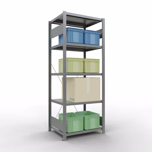 Figure n° 9 de l'article étagère de base, étagère, système enfichable MULTIplus250, 2000 x 750 x 600 mm, 5 étagères, galvanisé du groupe de produits système enfichable de la marque Schulte Lagertechnik