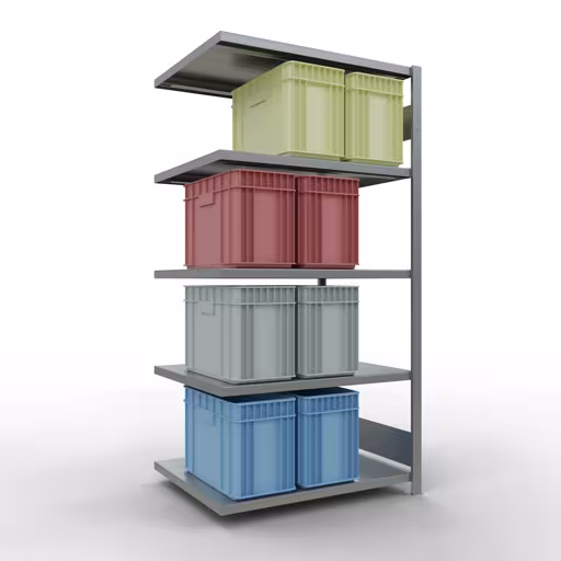 Produktbild Nr 14 des Artikels Anbauregal, Fachbodenregal Stecksystem MULTIplus250, 2000 x 1000 x 800 mm (HxBxT), 5 Fachböden, Längenriegel, verzinkt Abbildung Nr 14 des Artikels Anbauregal, Fachbodenregal Stecksystem MULTIplus250, 2000 x 1000 x 800 mm (HxBxT), 5 Fachböden, Längenriegel, verzinkt aus der Produktgruppe Stecksystem von der Marke Schulte Lagertechnik