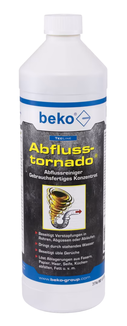 TecLine Drain Tornado®, concentrato pronto all'uso flacone da 1 l di Beko TecLine Drain Tornado®, concentrato pronto all'uso flacone da 1 l della categoria detergenti per sanitari con articolo n. 299 28 1000