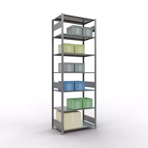 Produktbild Nr 13 des Artikels Grundregal, Fachbodenregal Stecksystem MULTIplus85, 3000 x 1000 x 600 mm (HxBxT), 7 Fachböden, Längenriegel, verzinkt Abbildung Nr 13 des Artikels Grundregal, Fachbodenregal Stecksystem MULTIplus85, 3000 x 1000 x 600 mm (HxBxT), 7 Fachböden, Längenriegel, verzinkt aus der Produktgruppe Stecksystem von der Marke Schulte Lagertechnik