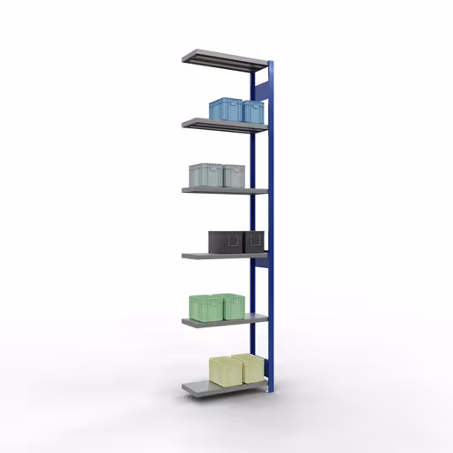 Figure n° 15 de l'article Système d'étagères enfichables MULTIplus250, 3000 x 750 x 300 mm, 7 étagères, RAL 5010 bleu gentiane/galvanisé/galvanisé du groupe de produits Systèmes enfichables de Schulte Lagertechnik