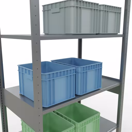 Immagine del prodotto n. 15 dell'articolo scaffale base, scaffale, sistema a innesto MULTIplus150, 2500 x 1000 x 600 mm (AxLxP), 6 ripiani, traversa, zincato Figura n. 15 dell'articolo scaffale base, scaffale, sistema a innesto MULTIplus150, 2500 x 1000 x 600 mm (AxLxP), 6 ripiani, traversa, zincato del gruppo di prodotti sistema a innesto della marca Schulte Lagertechnik