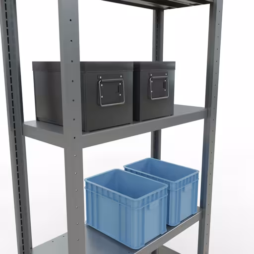 Étagère de base, étagère, système enfichable MULTIplus250, 2000 x 750 x 300 mm, 5 étagères, galvanisée de Schulte Lagertechnik de la catégorie du système enfichable