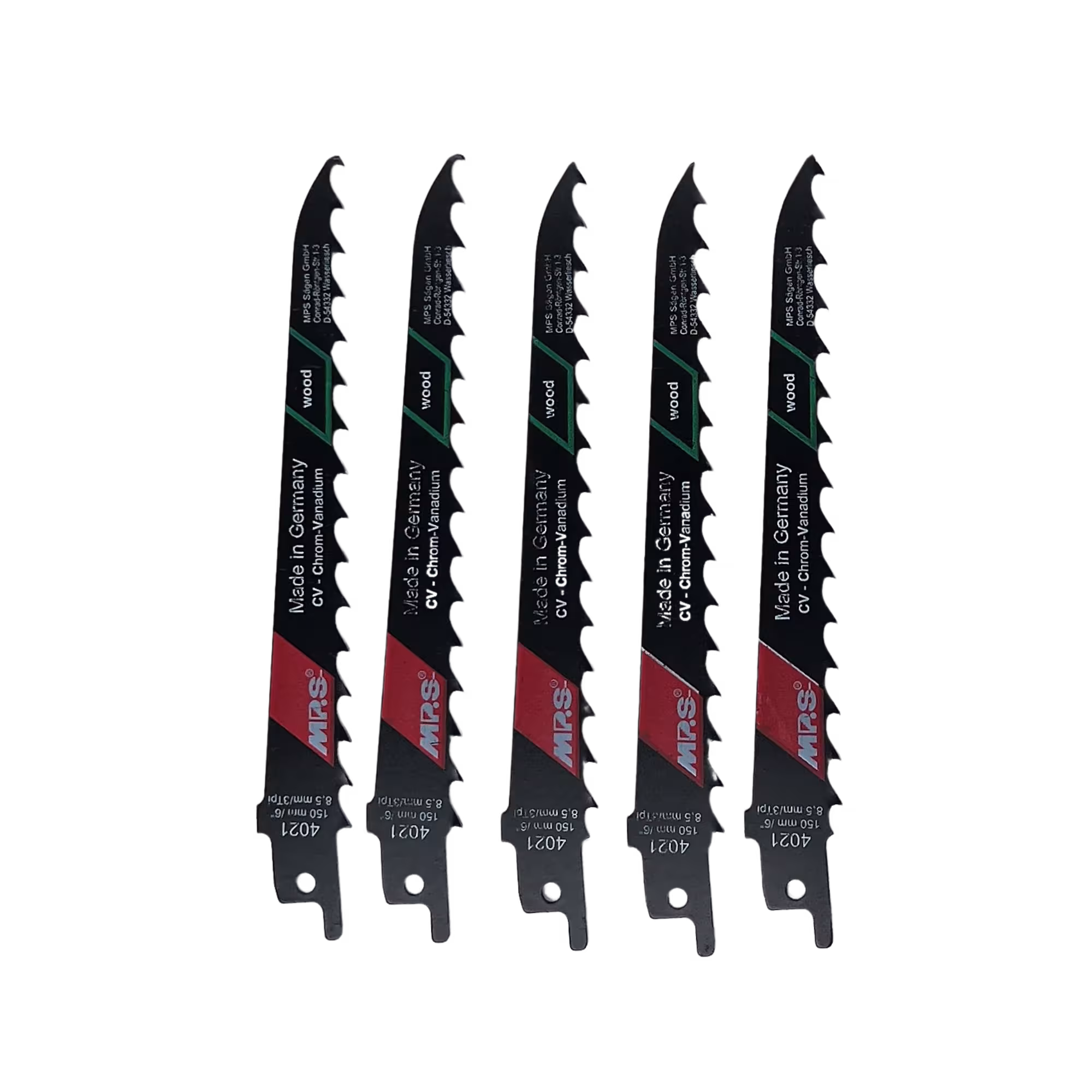 Groupe de produits Lame de scie alternative MPS CV fraisée et réglée pour l'usinage du bois, des panneaux de fibres de bois et des matières plastiques Lame de scie alternative CV fraisée et réglée GL 150/VL 130mm, ZT 8,5mm de la marque MPS de la catégorie lames de scie