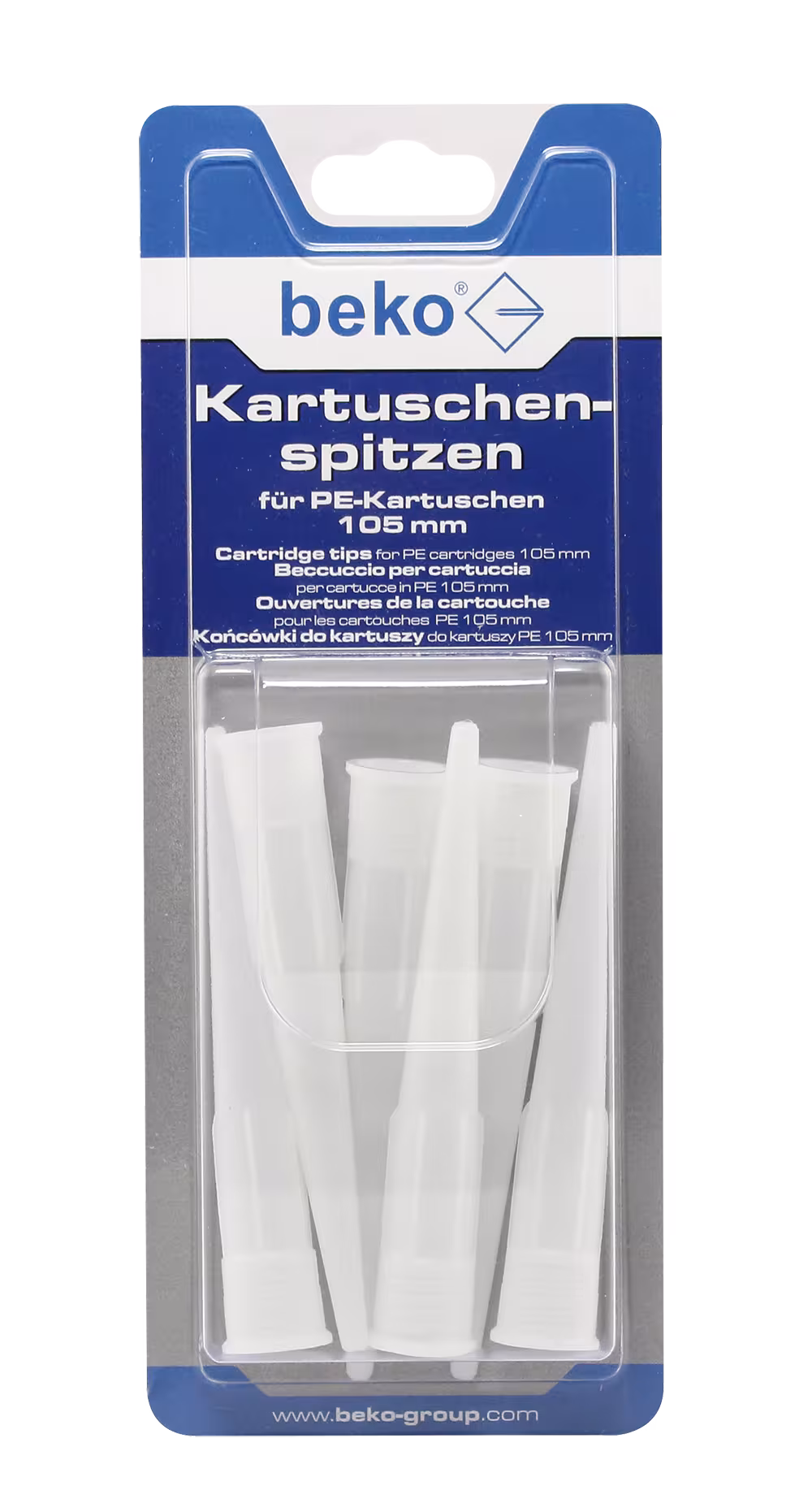 Punte per cartuccia 105 mm, confezione da 6, in blister DE/IT/FR/PL/EN di Beko Punte per cartuccia 105 mm, confezione da 6, in blister DE/IT/FR/PL/EN della categoria accessori sigillanti con l'articolo n. 906 310 002