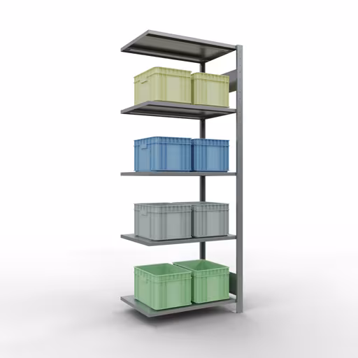 Immagine aggiuntiva dell'articolo Ripiano aggiuntivo, ripiano per ripiano, sistema a innesto MULTIplus150, 2000 x 750 x 500 mm (AxLxP), 5 ripiani, barre longitudinali, zincato Immagine aggiuntiva dell'articolo Ripiano aggiuntivo, scaffale MULTIplus150 sistema a innesto, 2000 x 750 x 500 mm (AxLxP), 5 ripiani, barre longitudinali, zincato da ripiano aggiuntivo