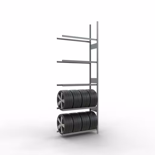 Figura n. 12 dell'articolo scaffale aggiuntivo, portaruote/pneumatico, 3500 x 1200 x 400 mm, zincato, 5 livelli di stoccaggio con carico dello scomparto di 150 kg per livello dal gruppo di prodotti degli scaffali a ripiani della marca Schulte Lagertechnik