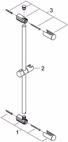 Technische Zeichnung 4030081 GROHE Brausestange Euphoria 27499 600 mm chrom