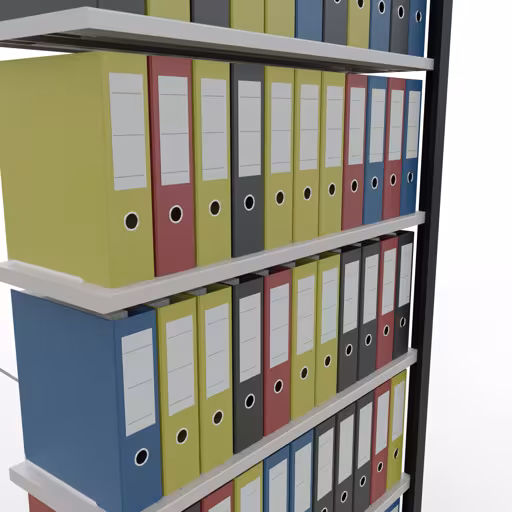 Représentation supplémentaire de l'article, étagère de bureau, système enfichable MULTIplus85, 2300 x 1000 x 300 mm, 7 tablettes, traverse, sans barre d'arrêt, noir/gris clair du système enfichable