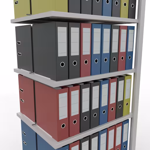 Image supplémentaire de l'article Rayonnage supplémentaire, étagère de bureau, système enfichable MULTIplus150, 2300 x 750 x 600 mm (HxLxP), 7 tablettes, avec butée centrale, gris clair du système enfichable