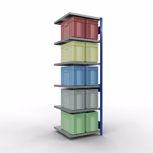 Image du produit n° 15 de l'article Rayonnage complémentaire, rayonnage à étagères, système enfichable MULTIplus250, 2500 x 750 x 800 mm, 6 étagères, barres longitudinales, RAL 5010 bleu gentiane/galvanisé/galvanisé Figure n° 15 de l'article, Étagère MULTIplus250 système enfichable, 2500 x 750 x 800 mm, 6 étagères, RAL 5010 bleu gentiane/galvanisé/galvanisé du groupe de produits système enfichable de Schulte Lagertechnik.