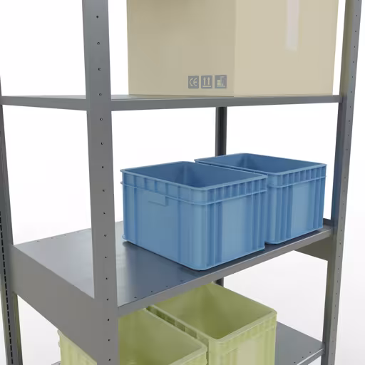 Étagère de base, étagère, système enfichable MULTIplus150, 2500 x 1000 x 600 mm, 6 étagères, barre de longueur, galvanisée avec réf. 12761-LR Étagère de base, étagère, système enfichable MULTIplus150, 2500 x 1000 x 600 mm, 6 étagères, galvanisée de Schulte Lagertechnik de la catégorie du système enfichable