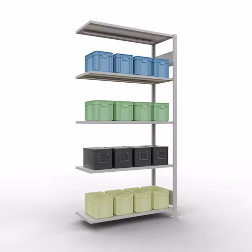 Rayonnage supplémentaire, étagère, système enfichable MULTIplus150, 2000 x 1000 x 400 mm, 5 étagères, gris clair RAL 7035 de Schulte Lagertechnik de la catégorie des systèmes enfichables
