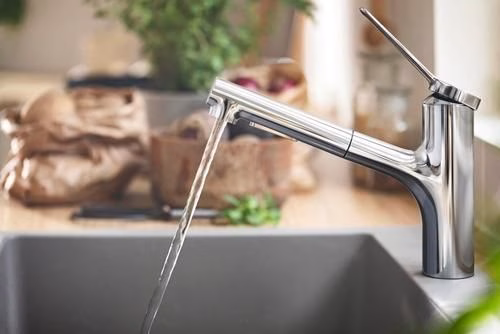 Hansgrohe Miscelatore monocomando per lavello Zesis M33 150, doccetta estraibile, 2jet cromo