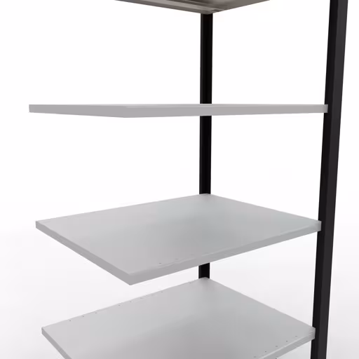 Figure n° 7 de l'article, étagère de bureau, système enfichable MULTIplus150, 2000 x 750 x 600 mm, 6 étagères, barres de longueur, noir/gris clair du groupe de produits étagères de bureau de la marque Schulte Lagertechnik