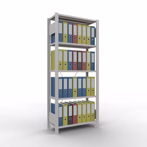 Produktbild Nr 12 des Artikels Grundregal, Büro-Fachbodenregal Stecksystem MULTIplus85, 1800 x 750 x 300 mm (HxBxT), 5 Fachböden, Kreuzstrebe, ohne Anschlagleiste, lichtgrau Abbildung Nr 12 des Artikels Grundregal, Büro-Fachbodenregal Stecksystem MULTIplus85, 1800 x 750 x 300 mm (HxBxT), 5 Fachböden, Kreuzstrebe, ohne Anschlagleiste, lichtgrau aus der Produktgruppe Büroregale von der Marke Schulte Lagertechnik