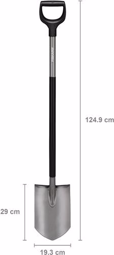 Gärtnerspaten spitz,mit D-Griff Stahl FISKARS
