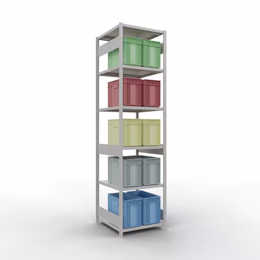 Figure n° 9 de l'article étagère de base, étagère, système enfichable MULTIplus250, 3000 x 750 x 800 mm, 7 étagères, RAL 7035 gris clair du groupe de produits système enfichable de Schulte Lagertechnik