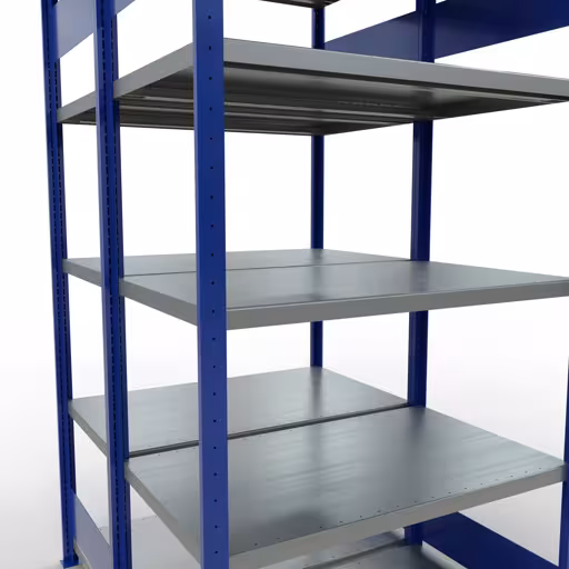 Étagère de base, étagère double, système d'étagères MULTIplus250, 2000 x 1000 x (2x600) mm, 2x5 étagères, RAL 5010 bleu gentiane de Schulte Lagertechnik de la catégorie étagères