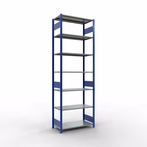 Figure n° 14 de l'article étagère de base, système d'étagères enfichables MULTIplus85, 3000 x 1000 x 500 mm, 7 étagères, RAL 5010 bleu gentiane du groupe de produits système enfichable de la marque Schulte Lagertechnik